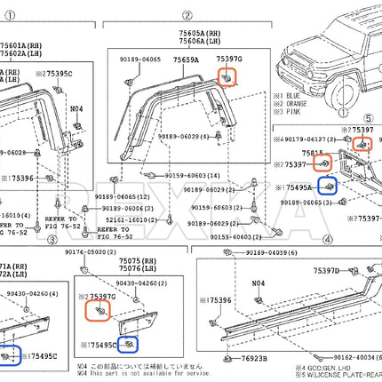 Rexka 10 Sets Fender Flare Clip Kit 75495-35010 75397-35010 Compatible with Toyota Tacoma RAV4 Highlander FJ Cruiser