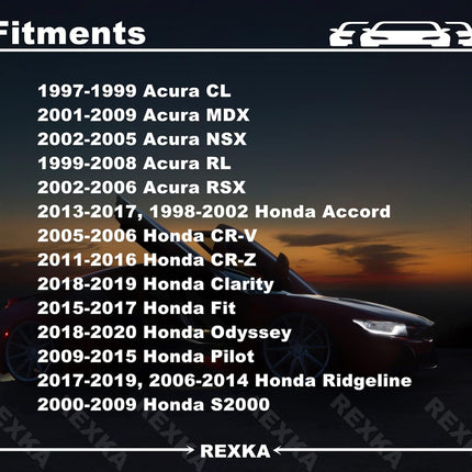 Rexka 10 pcs M6-1.0 Bumper Cover Retainer U Nut Compatible with Honda Acura 90675-SA5-003 Accord Civic CR-V CRX Odyssey Pilot Ridgeline CL Integra Legend MDX RL 90675SA5003