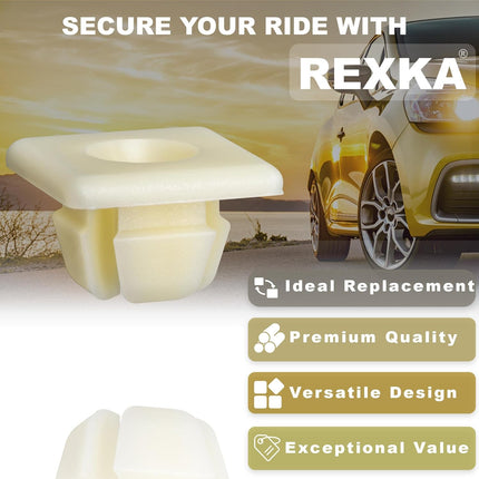 Rexka 10 pcs 1/4 (#14) License Plate Emblem Nameplate Bumper Nut Retainer Grommet Compatible with GM 3907444 Chevrolet Colorado Malibu Silverado GMC Canyon Sierra Buick Cadillac