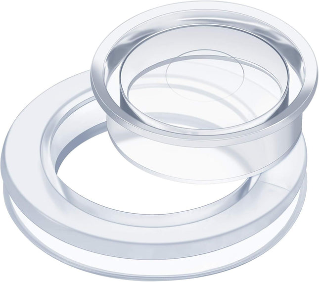 2 Inch Patio Table Umbrella Hole Ring with Cap Set Silicone Transparent Umbrella Thicker Hole Ring (Clear 1