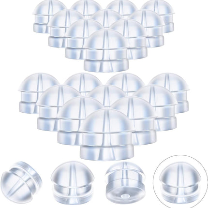 100 Pieces Clear Earring Backs Hamburger Shaped Saety Backs Secure Locking Silicone Earring Backs Stopper or Jewelry Accessories Supplies, 2 Sizes