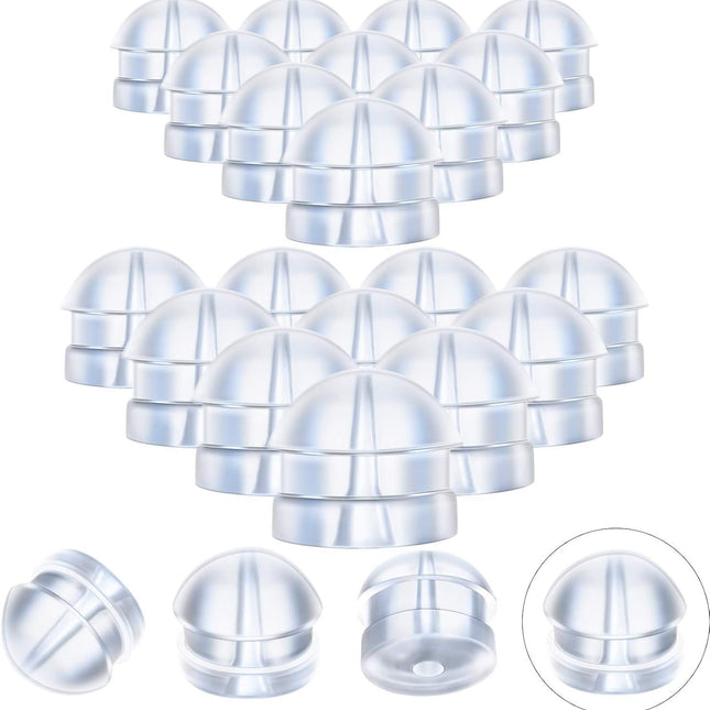 100 Pieces Clear Earring Backs Hamburger Shaped Saety Backs Secure Locking Silicone Earring Backs Stopper or Jewelry Accessories Supplies, 2 Sizes
