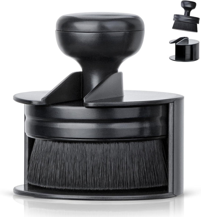Car Tire Shine Applicator Vegan Tire Shine Brush with Stand or Auto Detailing Cleaning Service (Black)
