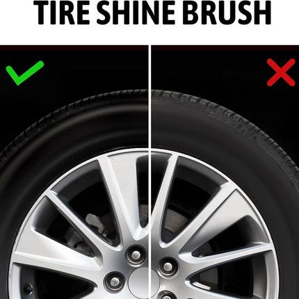 Car Tire Shine Applicator,Vegan Tire Shine Brush with Stand or Auto Detailing Cleaning Service (Black)