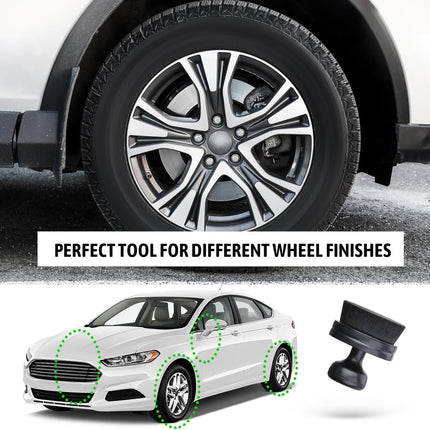 Car Tire Shine Applicator,Vegan Tire Shine Brush with Stand or Auto Detailing Cleaning Service (Black)