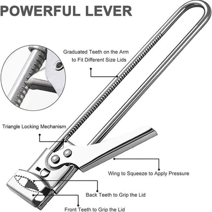 ® Master Jar & Bottle Opener, Adjustable Multiunctional Stainless Steel Can Opener Jar Lid Gripper, Manual,Kitchen Accessories