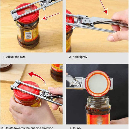 ® Master Jar & Bottle Opener, Adjustable Multiunctional Stainless Steel Can Opener Jar Lid Gripper, Manual,Kitchen Accessories