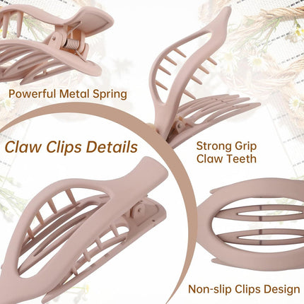 rench Concord Hair Clips - 6Pcs Side Slide Volume Clips or Women Girls, Strong Hold No Slip Grip, Thick or Thin Hair (Matte inish, L:4.6 IN, W:1.97IN)