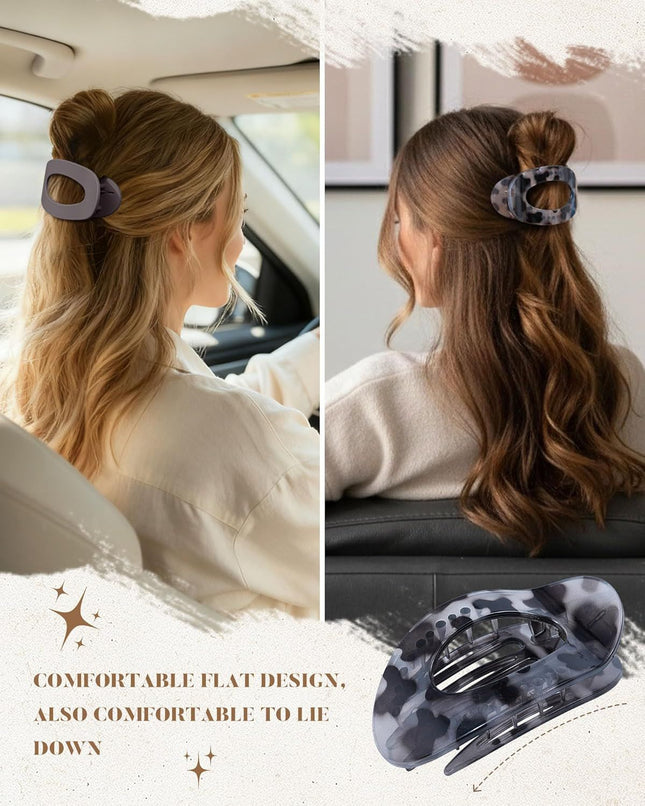 lat Hair Clips or Women 4.33 Lay lat Claw Clip or Hair 6Pcs Round Large Hair Claw Clips (Glossy – product detail