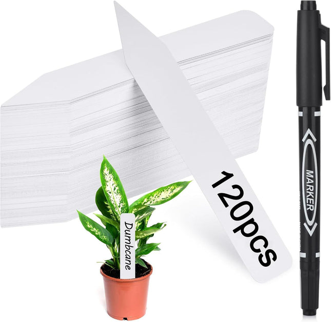 Plant Labels 120PCS Outdoor Waterproo Garden Markers Plastic Nursery Seed Plant Tags with Bonus