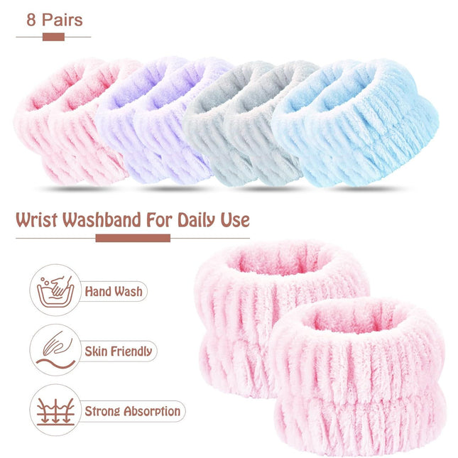 Wrist Bands or Washing ace 8pcs Spa ace Washing Wristbands Microiber Arm Wrist Towels Absorbent – product detail