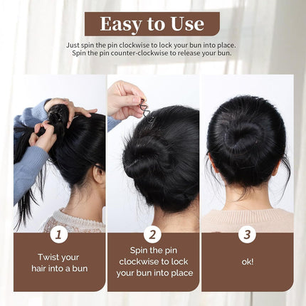 20PCS Spiral Hair Pins, Spin Pins Spiral Bobby Pins or Girls, Women and Kids, Non-Scratch Round Clip & Bun Twist, Stylish Bun Bobby Pins, Premium Spin Pins or Hair, Black