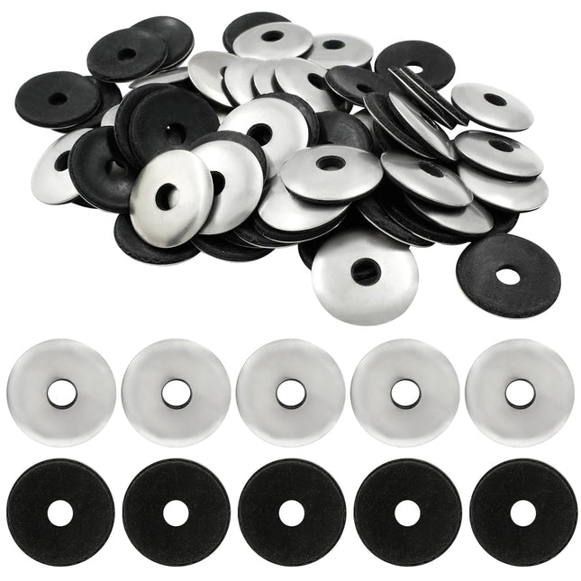 Biaungdo 60 Pcs 1/4 x 1 Neoprene Washers Stainless Steel Neoprene EPDM Bonded Sealing Washers Rubber (M6.3 x