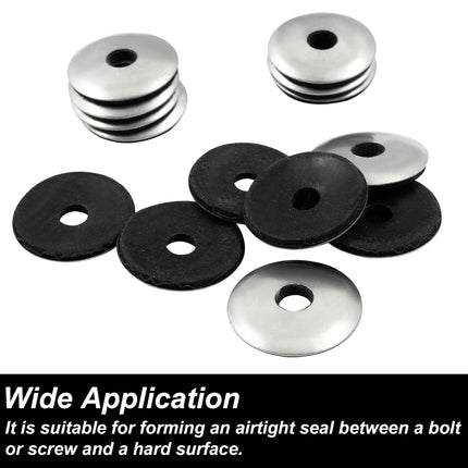 Biaungdo 60 Pcs 1/4" x 1" Neoprene Washers, Stainless Steel Neoprene EPDM Bonded Sealing Washers Rubber Washers Gasket Assortment Kit for Screws(M6.3 x 25mm)