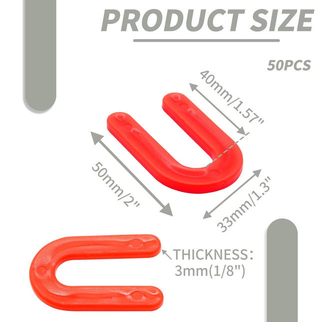 Biaungdo 50 Pcs Horseshoe Shim Tile Spacers 1/8 Inch U Shape Tile Spacers Plastic Shims Structural Shims – product detail