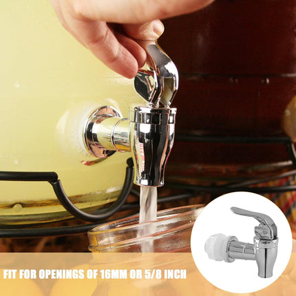 Biaungdo 2 Pcs Replacement Spigot for Beverage Dispenser, Silver Push Style Beverage Dispenser Carafe Spigot Water Dispenser Replacement Spout Faucet