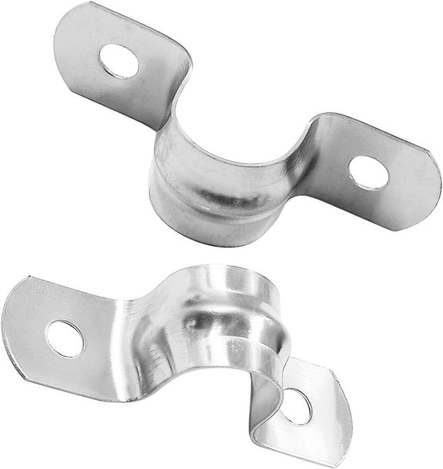 Biaungdo 30 Pcs M12 Rigid Pipe Strap 1/2 Stainless Steel Two Hole Strap U Bracket Pipe V1259-DP01-D-32