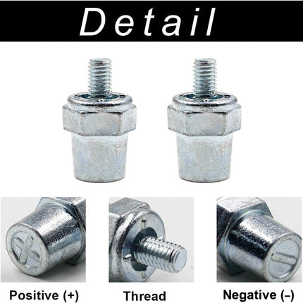 Biaungdo One Pair Zinc Alloy Battery Side Terminal Charging Posts Fit 8mm Positive (+) or Negative (-) Battery Cable terminals