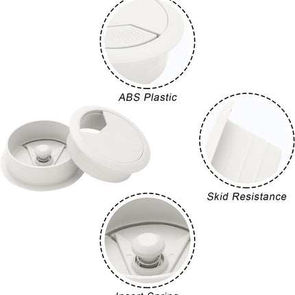 Biaungdo 5 Pcs 2 Inch Desk Grommet, Wire Cable Cord Hole Cover Grommet Cable Cord Organizer for Home, Office, White