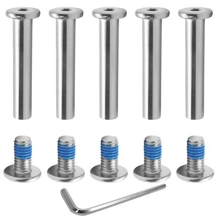 Biaungdo 5 Sets 32mm Inline Skate Wheels Screws, 6mm OD Inline Skate Replacement Bearings Roller Skating Screws Skating Wheel Axles Socket Screw with 1 Pack Installation Tool