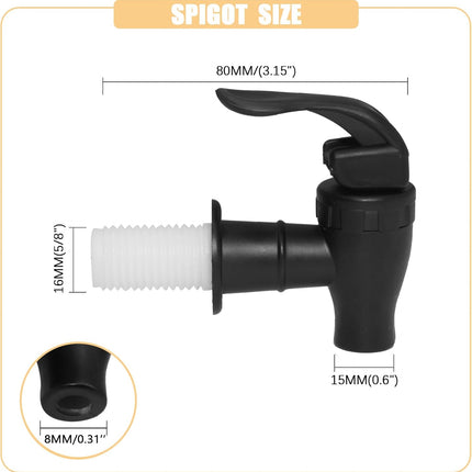 Biaungdo 2 Pcs Replacement Spigot for Beverage Dispenser, Black Push Style Beverage Dispenser Carafe Spigot Water Dispenser Replacement Spout Faucet