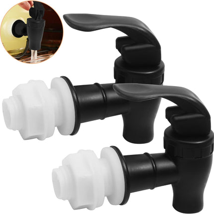 Biaungdo 2 Pcs Replacement Spigot for Beverage Dispenser, Black Push Style Beverage Dispenser Carafe Spigot Water Dispenser Replacement Spout Faucet