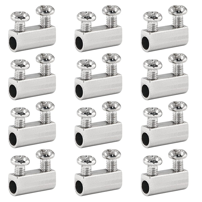 Biaungdo 12 Pcs Stainless Steel Wire Rope Cable Clamp Adjustable New Upgrade Double Hole Wire Rope Clamp