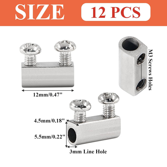 Biaungdo 12 Pcs Stainless Steel Wire Rope Cable Clamp Adjustable New Upgrade Double Hole Wire Rope Clamp – product detail