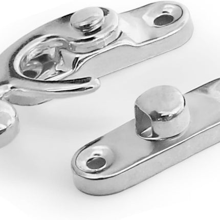 Biaungdo 5pcs Retro Vintage Style Swing Bag Clasp Closure Lock Latch for Furniture Wooden Box Jewelry Case Silver Tone with Mounting Screw & Screwdriver, 33 x 29 mm