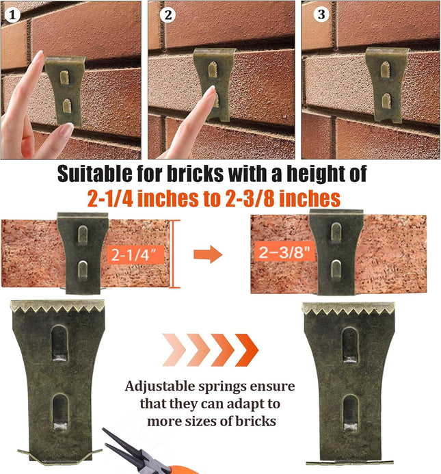 Biaungdo 6 Pcs Brick Wall Clips Steel Brick Hook Clips Heavy Duty Brick Hanger for Hanging (Red – product detail