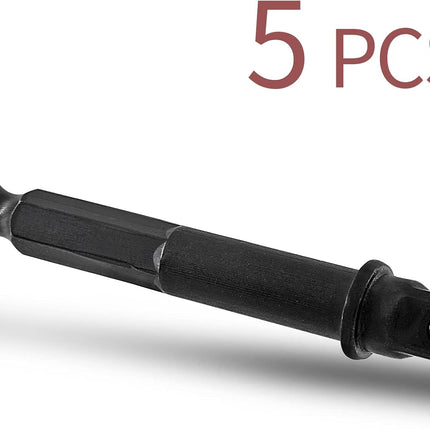 Biaungdo Square Socket Bit Adapter, 5 Pcs 1/4 Hex Impact Socket Extension Socket Driver Bits Set Impact Socket Adapter for Automotive DIY Drills(1/4 Hex Shank, Black)