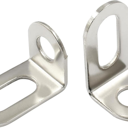 Biaungdo 30 Pcs 18x18x29mm/0.7"x0.7"x1.14" Adjustable Right Angle Brackets L-Shape Corner Brace Support Silver