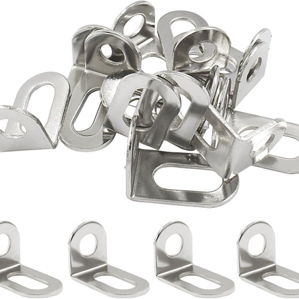 Biaungdo 30 Pcs 18x18x29mm/0.7"x0.7"x1.14" Adjustable Right Angle Brackets L-Shape Corner Brace Support Silver