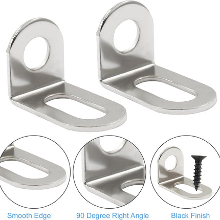 Biaungdo 30 Pcs 18x18x29mm/0.7"x0.7"x1.14" Adjustable Right Angle Brackets L-Shape Corner Brace Support Silver