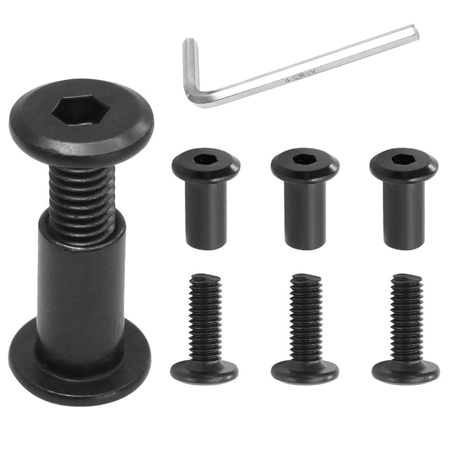 Biaungdo 15 Sets M6x16mm Hex Drive Socket Cap Bolt Black Furniture Joint Connector Bolts Cap