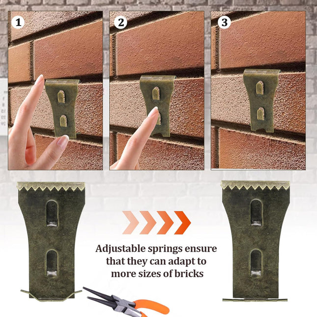 Biaungdo 8 Pcs Brick Wall Clips Steel Brick Hook Clips Heavy Duty Metal Brick Wall Hanger (Red – product detail