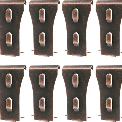Biaungdo 8 Pcs Brick Wall Clips, Steel Brick Hook Clips, Heavy Duty Metal Brick Wall Hanger for Hanging Outdoors, Outside Home Decor for 2-1/4 to 2-3/8 inches Bricks(Red Bronze)