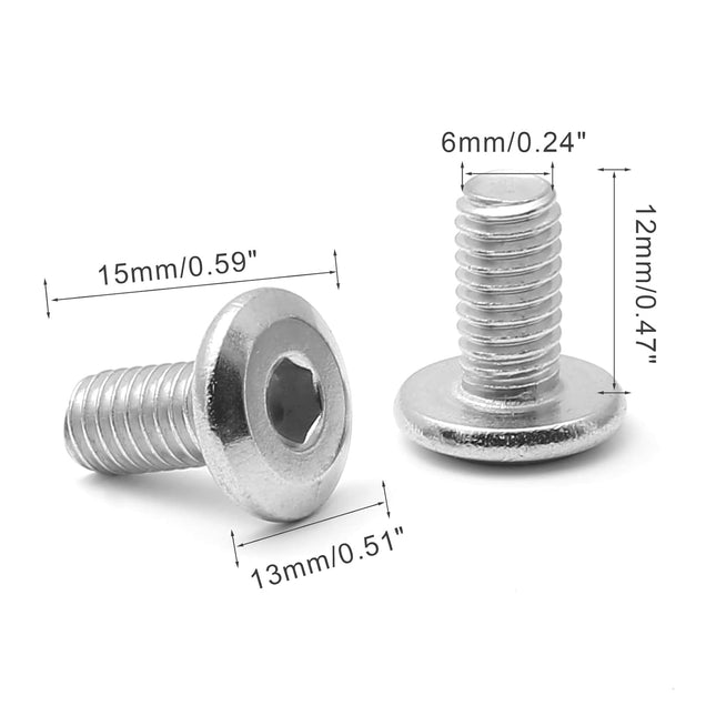 Biaungdo 30 Pcs M6x12mm Stainless Steel Flat Head Hex Socket Cap Bolts Screws Countersunk Connector – product detail