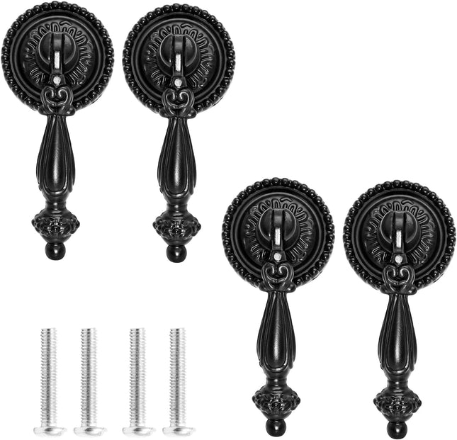 Biaungdo 4 Pack Antique Cabinet Pulls Cabinet Pull Handle Knobs Zinc Alloy Antique Decorative