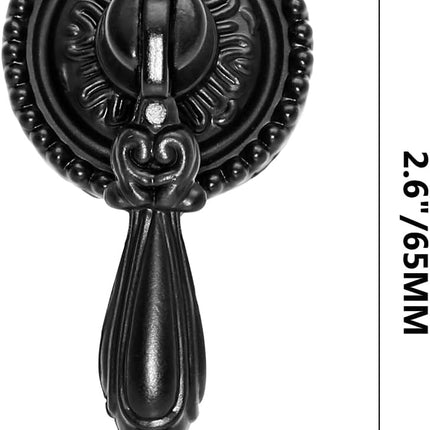 Biaungdo 4 Pack Antique Cabinet Pulls, Cabinet Pull Handle Knobs, Zinc Alloy Antique Decorative Handle Drawer Cabinet Teardrop Pull Knobs with Mounting Screws - Black