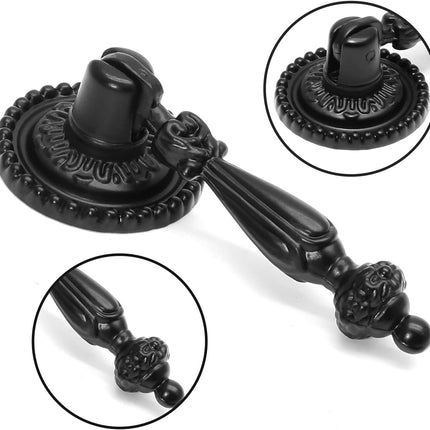 Biaungdo 4 Pack Antique Cabinet Pulls, Cabinet Pull Handle Knobs, Zinc Alloy Antique Decorative Handle Drawer Cabinet Teardrop Pull Knobs with Mounting Screws - Black