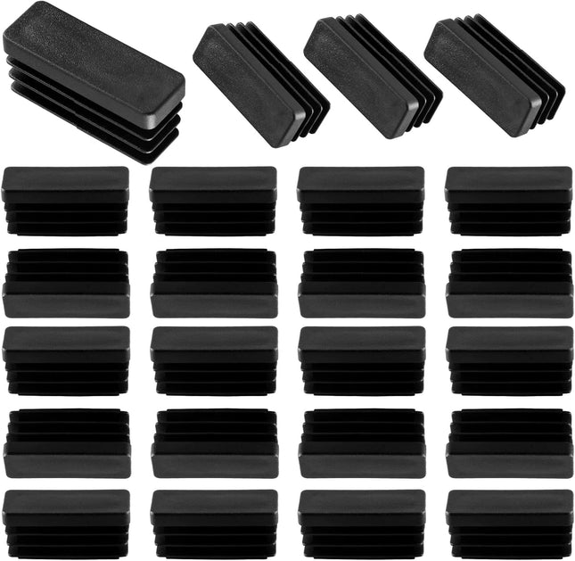 Biaungdo 24 Pack Rectangle Plastic Chair Leg Caps 1/2 x 1-1/2 Tubing Glide End Insert Plug