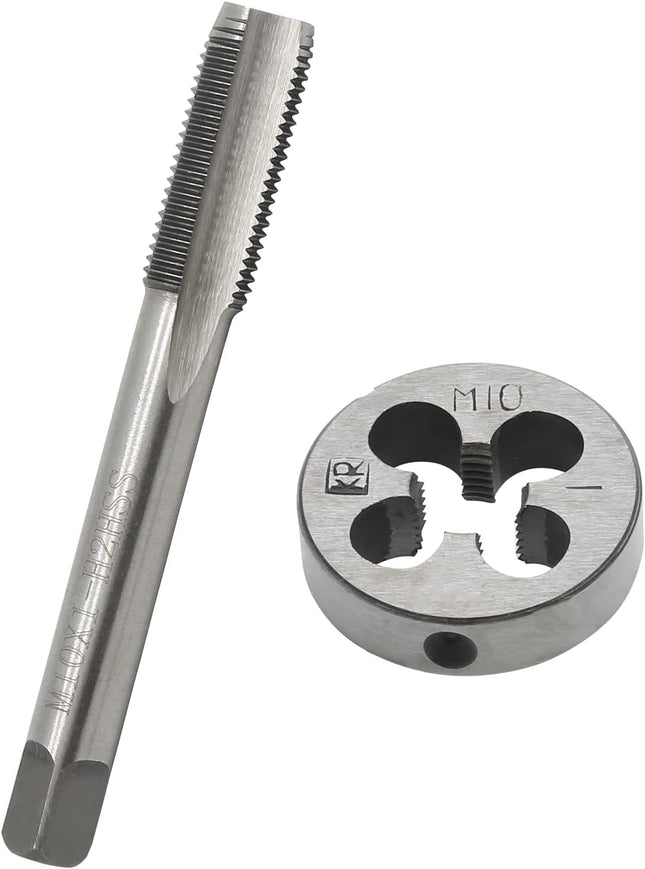 Biaungdo M10 x 1mm Tap and M10 x 1mm Die Metric Right Hand Thread HSS Right Hand Thread Tap and Die Set