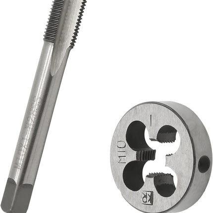 Biaungdo M10 x 1mm Tap and M10 x 1mm Die Metric Right Hand Thread, HSS Right Hand Thread Tap and Die Set