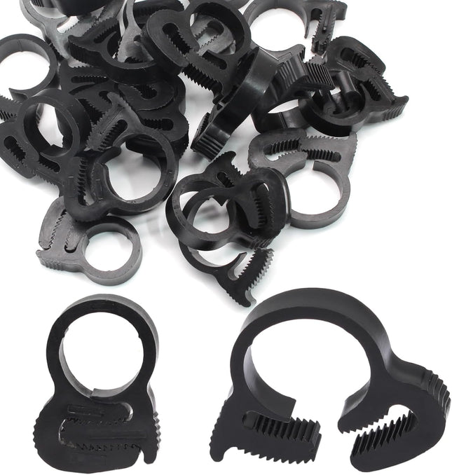 Biaungdo 20 Pack Black Double Gripping Nylon Hose Clamps 12.3-13.3 mm Heavy Duty Snap Grip Plastic Clamps