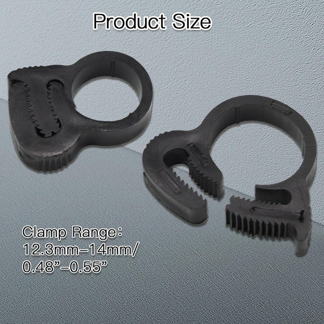 Biaungdo 20 Pack Black Double Gripping Nylon Hose Clamps 12.3-13.3 mm Heavy Duty Snap Grip Plastic Clamps – product detail
