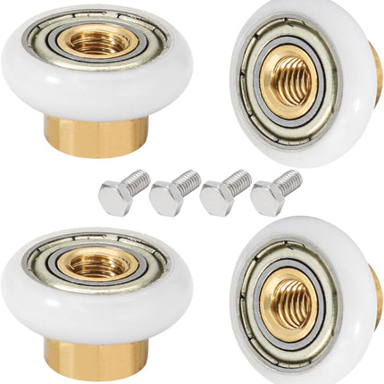 Biaungdo 4 Sets Shower Door Rollers, 19 mm Shower Door Rollers Runners Wheels Replacement Part, Bathroom Glass Door Roller Wheel Sliding Shower Door Runner