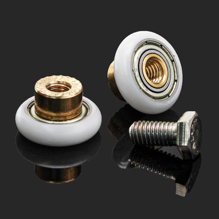 Biaungdo 4 Sets Shower Door Rollers, 19 mm Shower Door Rollers Runners Wheels Replacement Part, Bathroom Glass Door Roller Wheel Sliding Shower Door Runner