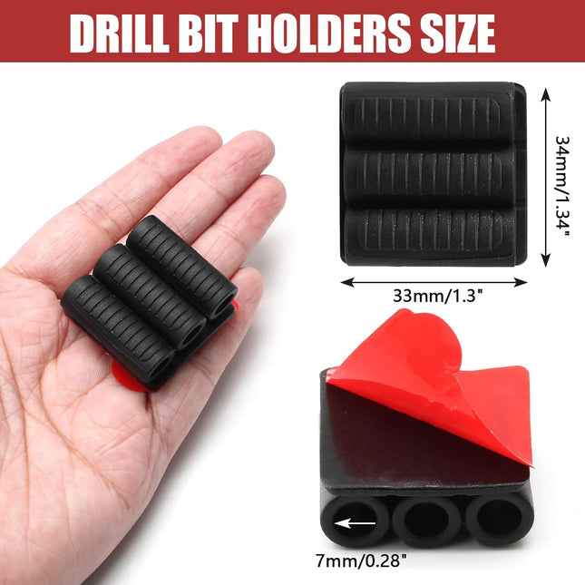 Biaungdo Drill Bit Holder 3 Pack Adhesive Drill Bit Sleeve Organizer High Strength Bit Holder – product detail