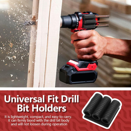 Biaungdo Drill Bit Holder, 3 Pack Adhesive Drill Bit Sleeve Organizer, High Strength Bit Holder for Impact Drivers and Drill, Hold 6 Driver Bits on the Side of Power Drill